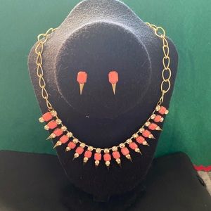 Necklace, pink, punk rock style,